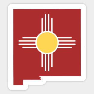 Red and Yellow New Mexico Zia Shirt Sticker